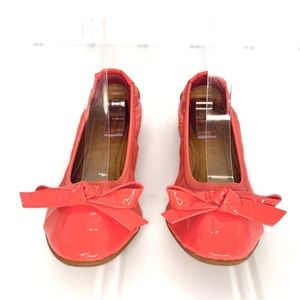 RARE MIZ MOOZ LEATHER FLATS PINK BIG LEATHER BOW BALLERINA SHOES WOMEN SIZE 8M